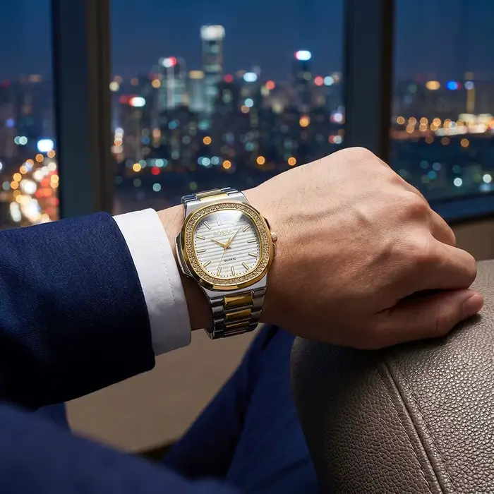 Montre classique noire pour femmes et hommes