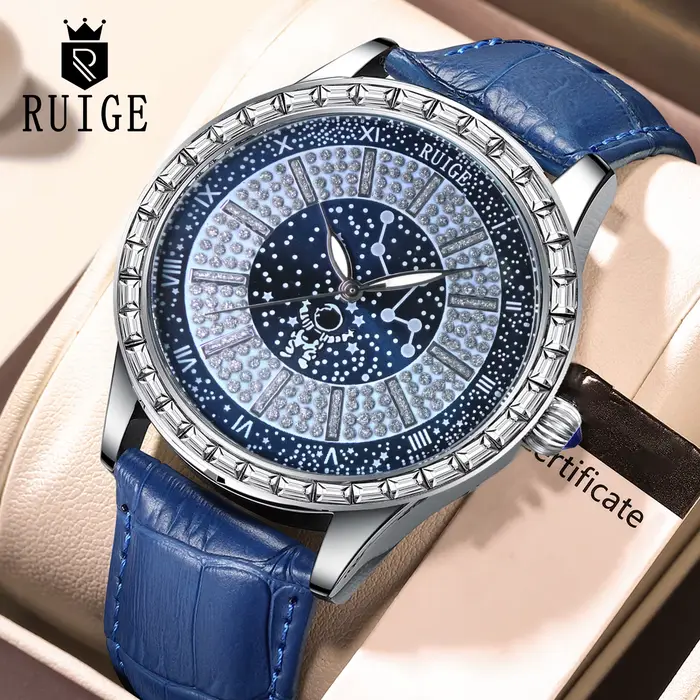 Montre à Quartz Édition Limitée en Acier Inoxydable avec Bracelet en Cuir Véritable Résistante à l'Eau Occasions Spéciales Pour Homme