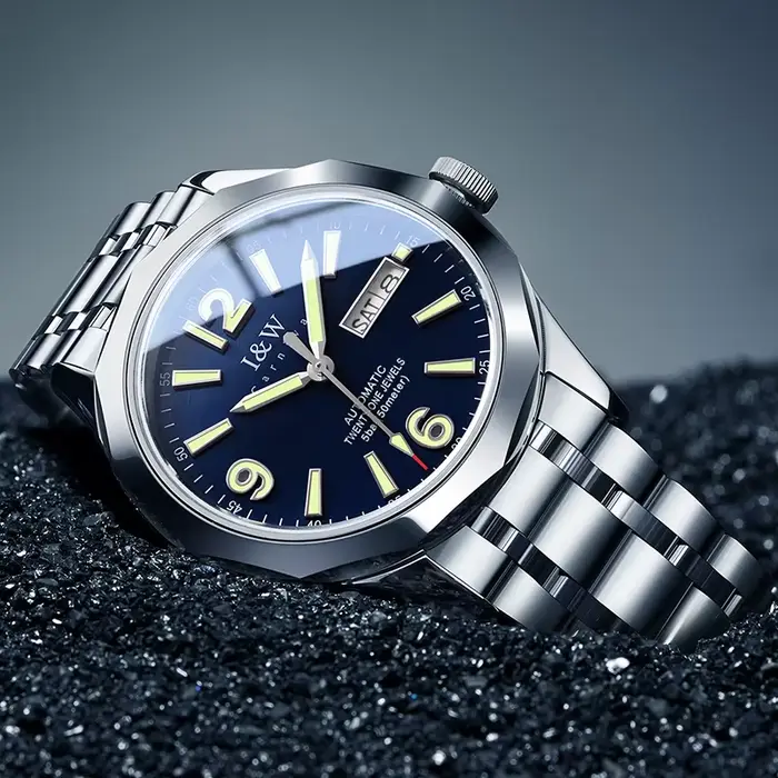 Montre mécanique en tungstène pour hommes