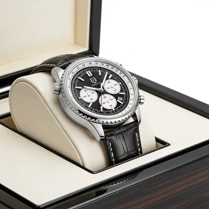 QINGXIYA – montre à Quartz en cuir pour hommes