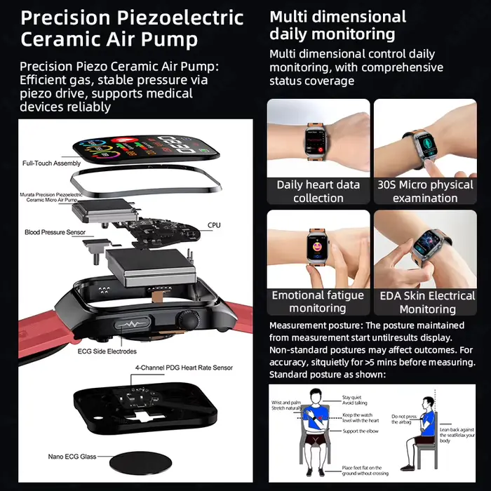 Montre connectée LIGE New Health Sport AI avec diagnostic ECG