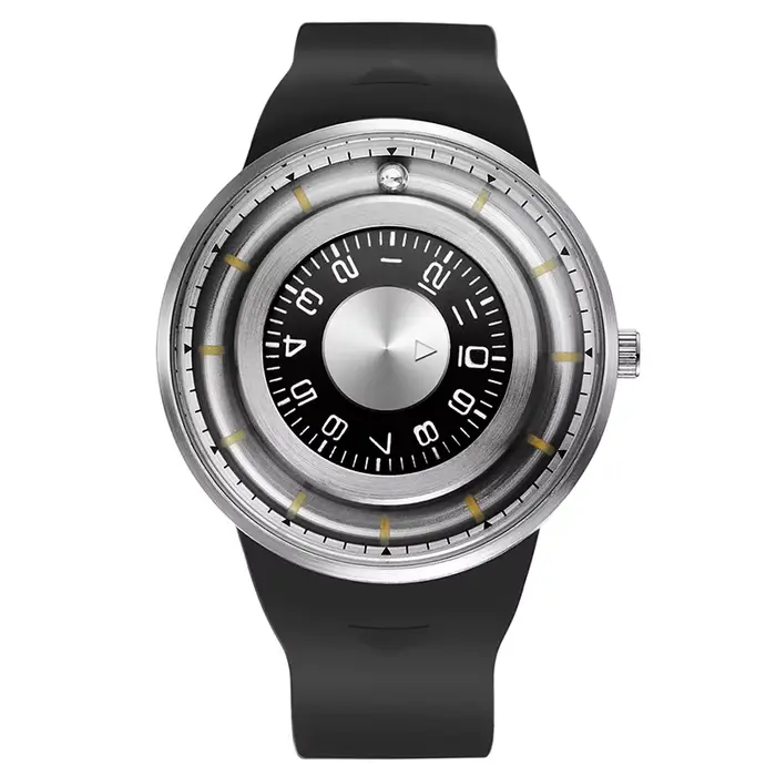 Montre inhabituelle pour hommes pointeur perlé montre-bracelet à Quartz homme horloge mâle Relogio Masculino Style noir