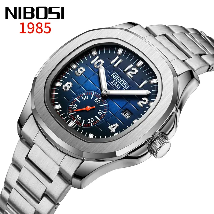 Nouvelle montre NIBOSI 2025 en acier inoxydable pour homme avec design simple et résistance à l'eau, idéale pour les occasions quotidiennes et les activités sportives