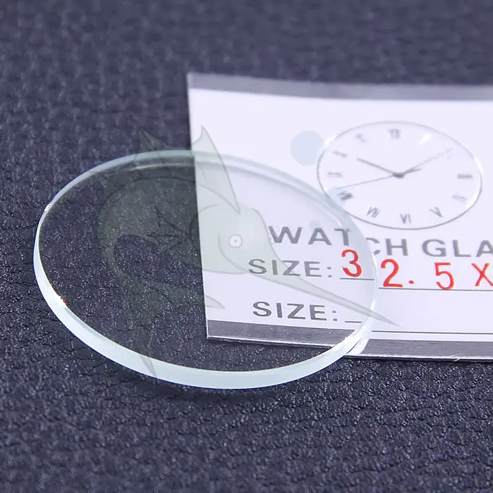 Verre de montre plat rond 2mm d'épaisseur 26mm ~ 35.5mm