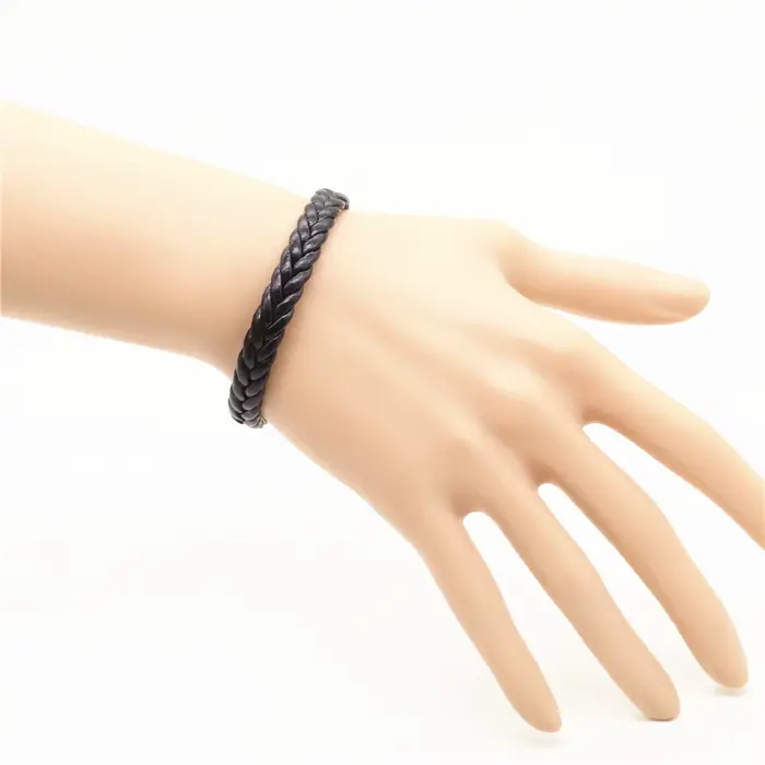 Nouveauté mode à la main noir marron tissage PU cuir Homme Femme femmes Bracelet hommes mâle bijoux accessoire