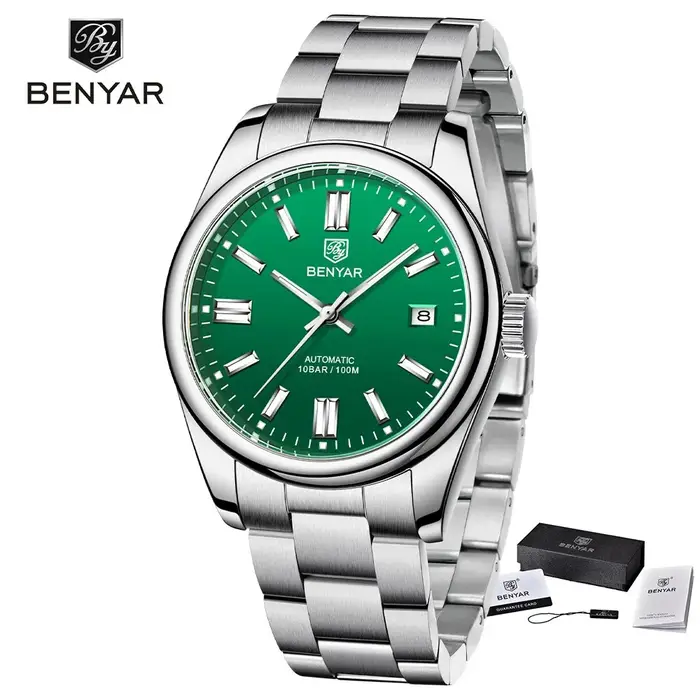 BENYAR nouvelle montre automatique de luxe 10Bar étanche en acier inoxydable hommes montres mécaniques sport