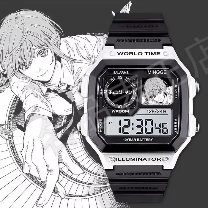 Montre numérique universelle étanche Chainsaw Man personnalisée pour garçons et filles