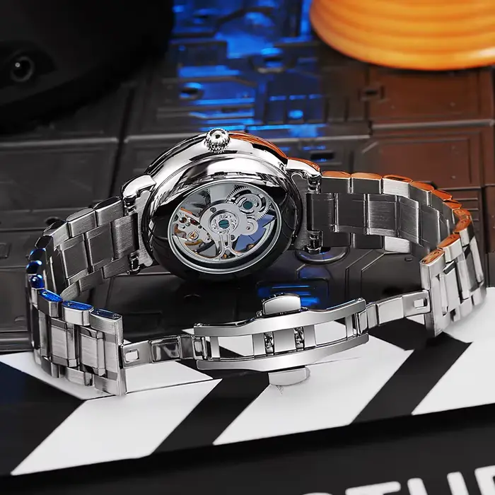 Montre Seton Tourbillon avec pierres précieuses colorées arc-en-ciel pour homme