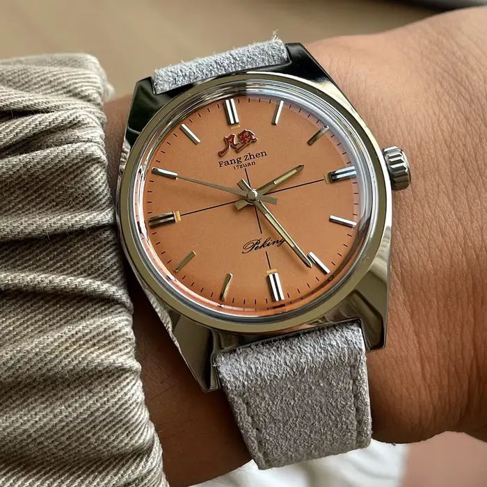 Montre mécanique Merkur à remontage manuel, bracelet en acier inoxydable, cadran bleu bébé, montre vintage pour hommes occasions spéciales