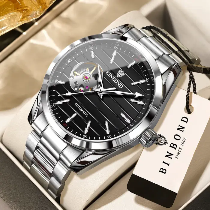 Montres mécaniques de luxe BINBOND pour hommes, lumineuses, étanches, automatiques, tourbillon, mont