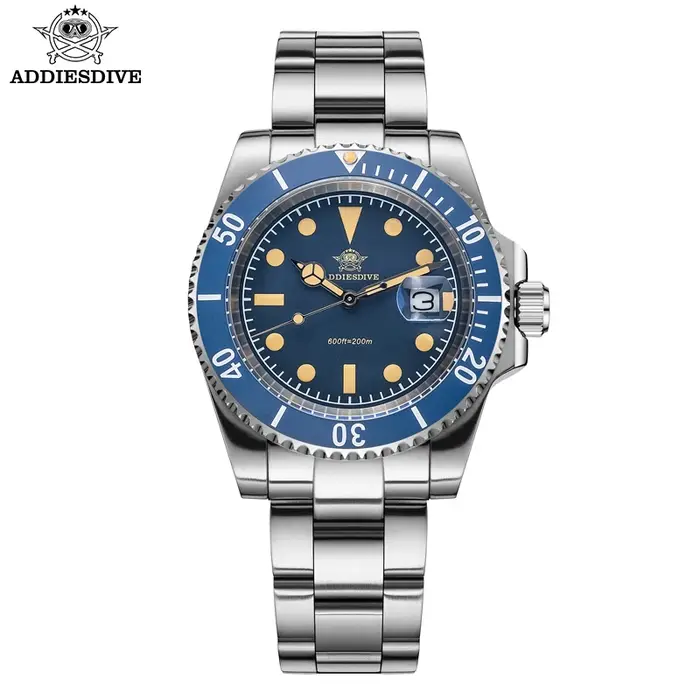 ADDIESDIVE montre de luxe pour hommes 2115 mouvement à Quartz montres de plongée de mode lunette en céramique 200m étanche rétro montre-bracelet lumineuse