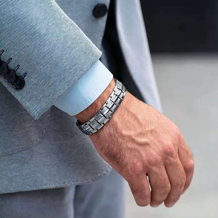 ARADOO Bracelet en titane pur de haute qualité pour hommes et femmes