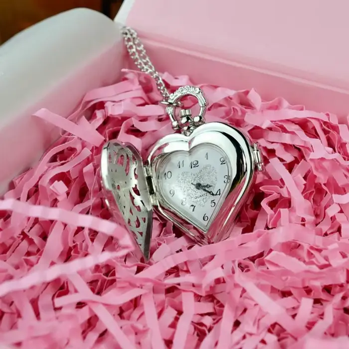 Montre de poche à Quartz lisse argenté pour hommes et femmes