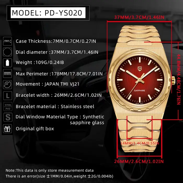 Montre de luxe pour homme PAGANI DESIGN 2026 PDYS020