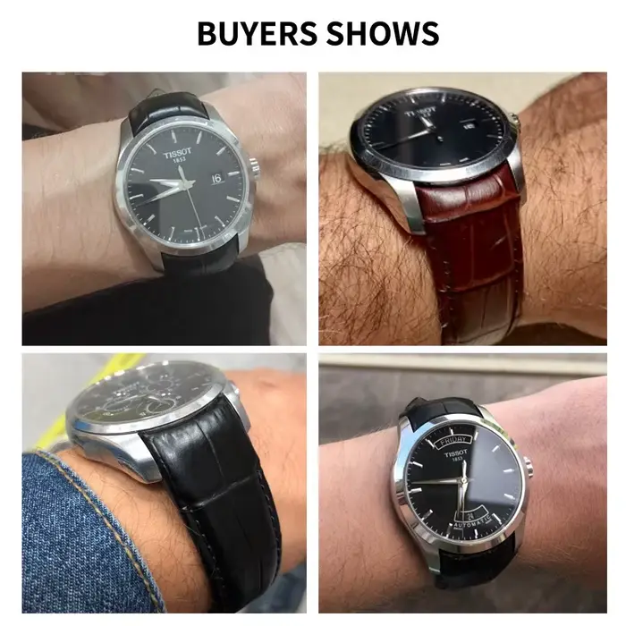 Bracelet de montre en cuir véritable pour Tissot Couturier T035