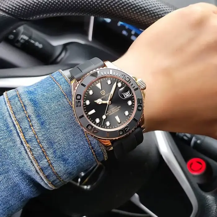 Montre Pagani Design Automatique Hommes Mouvement Miyota 8215 Bracelet Caoutchouc Plongeur Résistante à l'Eau Occasions Spéciales