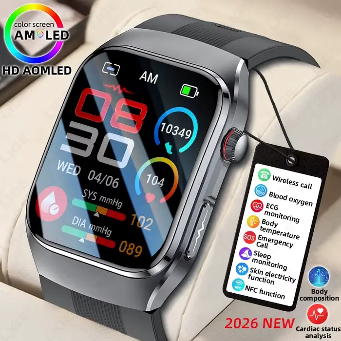 Nouvelle montre intelligente LIGE avec moniteur de fréquence cardiaque et surveillance de la santé pour adultes occasions spéciales sport activités quotidiennes