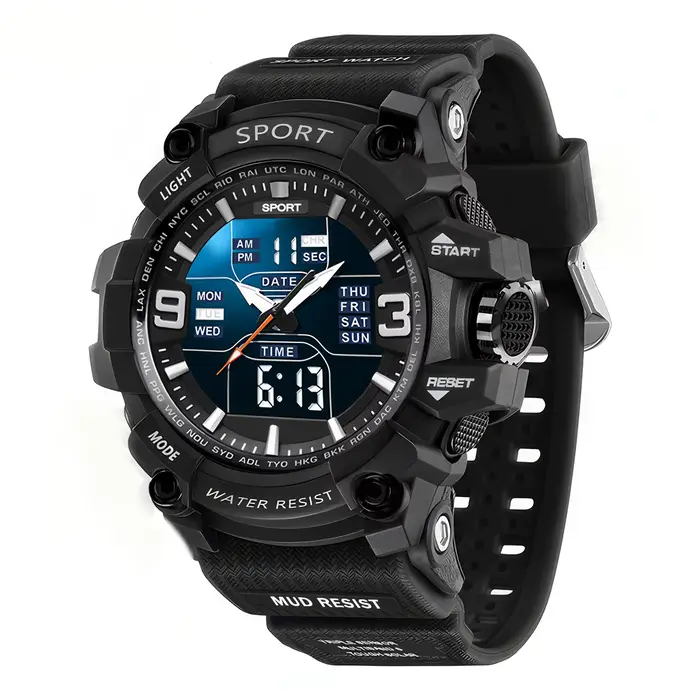Montre de sport tendance pour homme avec grand cadran