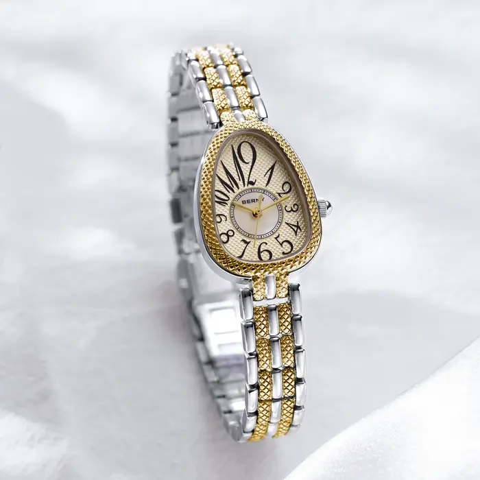 Montre en forme de serpent pour femmes avec mouvement à quartz Miyota 2035, bracelet en acier inoxydable, résistance à l'eau 3 bars, cadeau de luxe pour occasions spéciales
