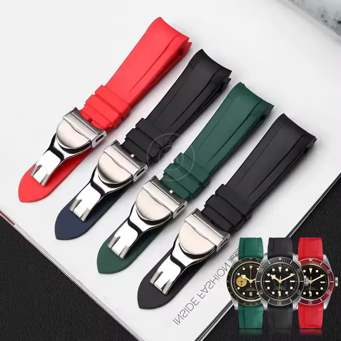 Bracelet de montre en caoutchouc naturel pour montres Tudor Black Bay 1958 41mm GMT Pelagos homme occasionnels spéciaux