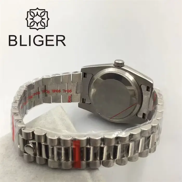 Montre malachite BLIGER pour homme, mouvement automatique NH35A, résistance à l'eau 10 bars, bracelet en acier inoxydable, cadran noir bleu blanc gris vert, occasion spéciale, cadeau d'affaires