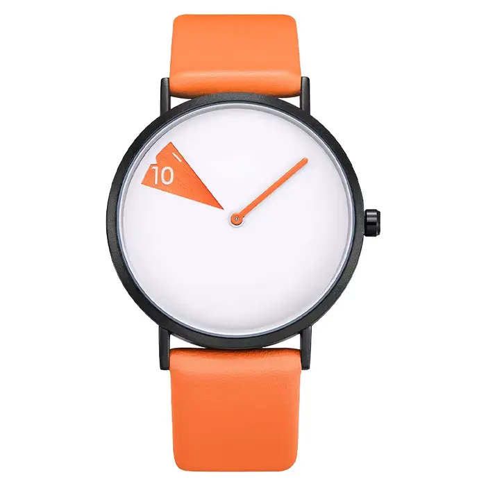 Nouvelle montre créative pour femme 2026, montre-bracelet pour dames avec bracelet en cuir jaune rot