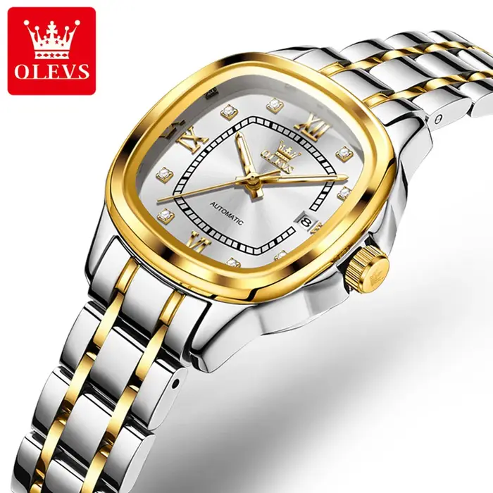 OLEVS 9810 montre mécanique automatique pour femmes de luxe échelle de diamant montre-bracelet