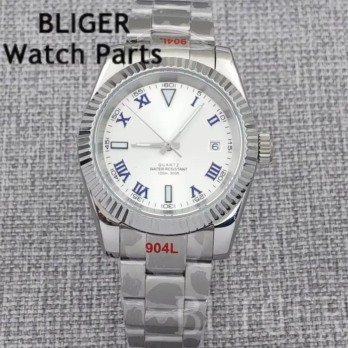 BLIGER 36mm 39mm hommes mode RONDA 515 montre-bracelet à Quartz en acier montre de plongée