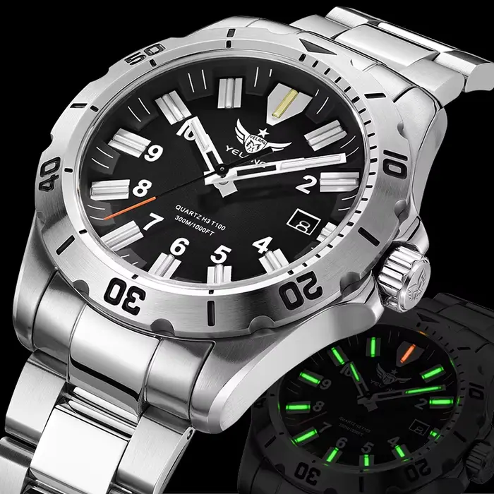 YELANG V1036S 42mm hommes montre à Quartz lumineux 10 ans Lithium suisse RONDA 715-Li mouvement 30AT