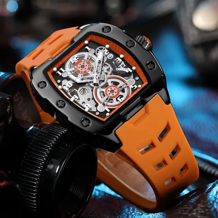 Montre mécanique sportive automatique lumineuse résistante à l'eau pour hommes occasions spéciales entraînement activités aquatiques