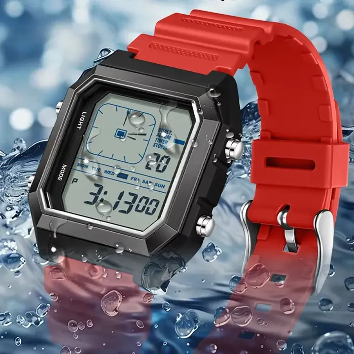 Montre numérique multifonction pour homme avec chronographe et fonction calendrier pour activités sportives et plein air