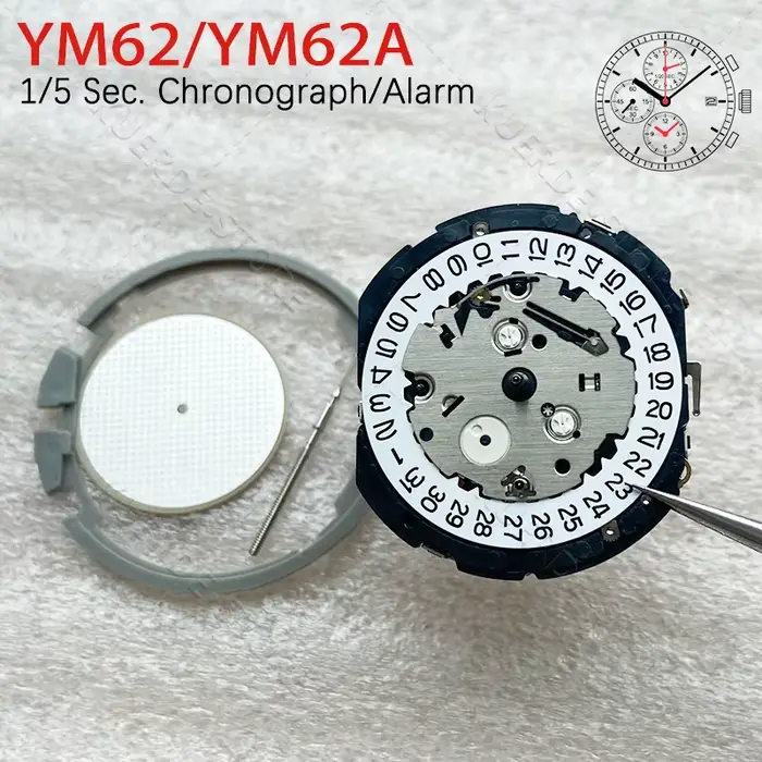 Tout nouveau mouvement japonais YM62A remplacer le mouvement 7T62A YM62 mouvement à Quartz accessoir