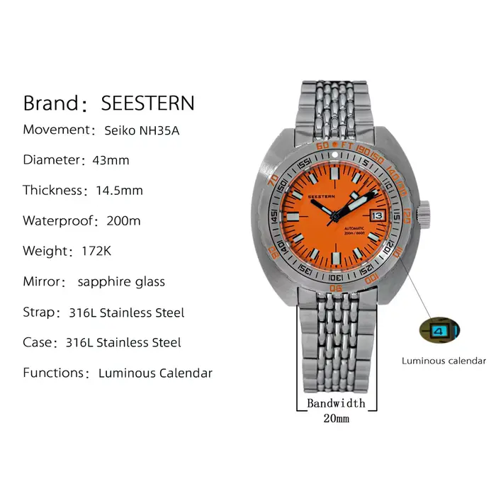 Montre de plongée pour hommes