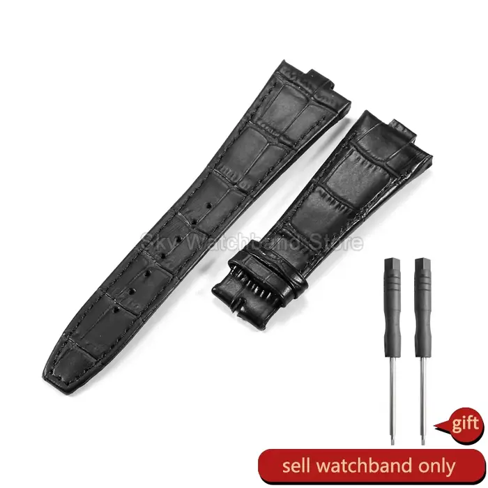 Pour Vacheron Constantin série outre-mer Bracelet de montre en cuir de vachette véritable 47450 4915