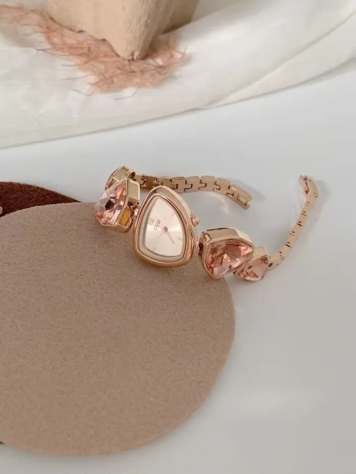 Montre à quartz rose pour femmes