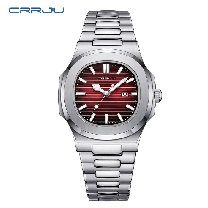 Montre CRRJU Quartz Homme Résistante à L'Eau Élégante Pour Activités Extérieures Occasions Spéciales