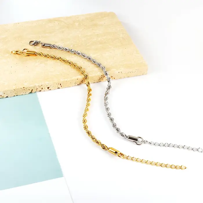 Bracelet de luxe à maillons en corde torsadée