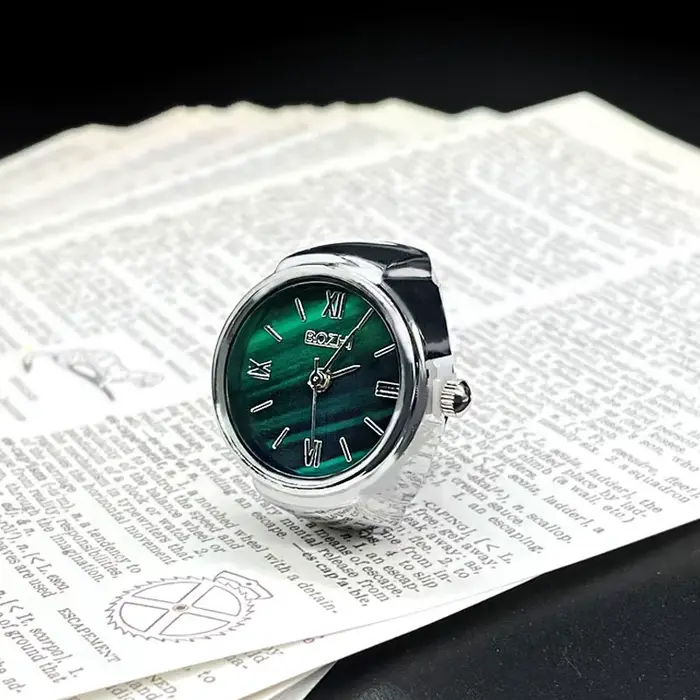 Bague de montre à doigt, mouvement créatif, accessoires de mode, coque en alliage Vintage, montre à 