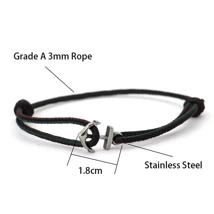 Bracelet ancre à la mode pour hommes