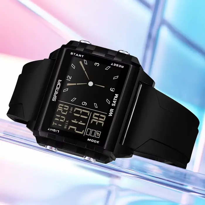 SANDA marque de luxe montre numérique pour hommes femmes cadran carré Sport étanche montres homme LED pointeur affichage Relogios Masculino