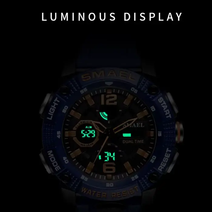 Montres de Sport étanche 50M SMAEL montre de luxe de marque supérieure réveil pour homme numérique 8039