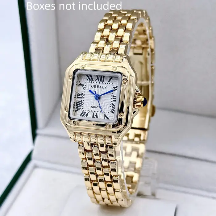 Montre GREALY Quartz Femmes Luxe Affaires Or Acier Inoxydable Mode Occasions Spéciales
