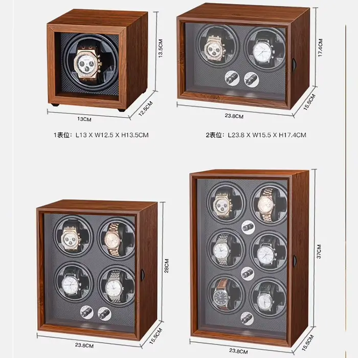Boîte de remontoir de montre mécanique en bois avec plusieurs modes de rotation pour maintenance quotidienne et collectionneurs occasions spéciales