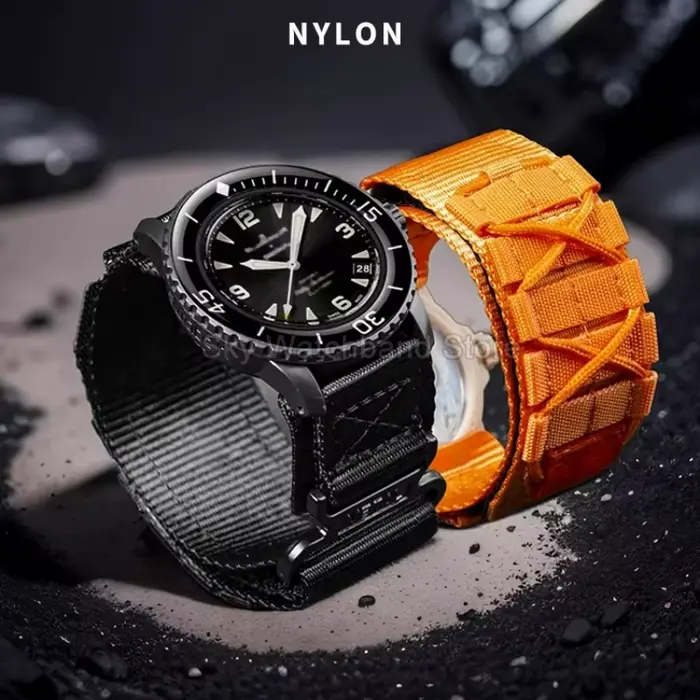 Bracelet de montre en nylon doux et respirant pour homme et femme, avec fermeture Velcro, compatible avec montres traditionnelles, pour diverses occasions et styles
