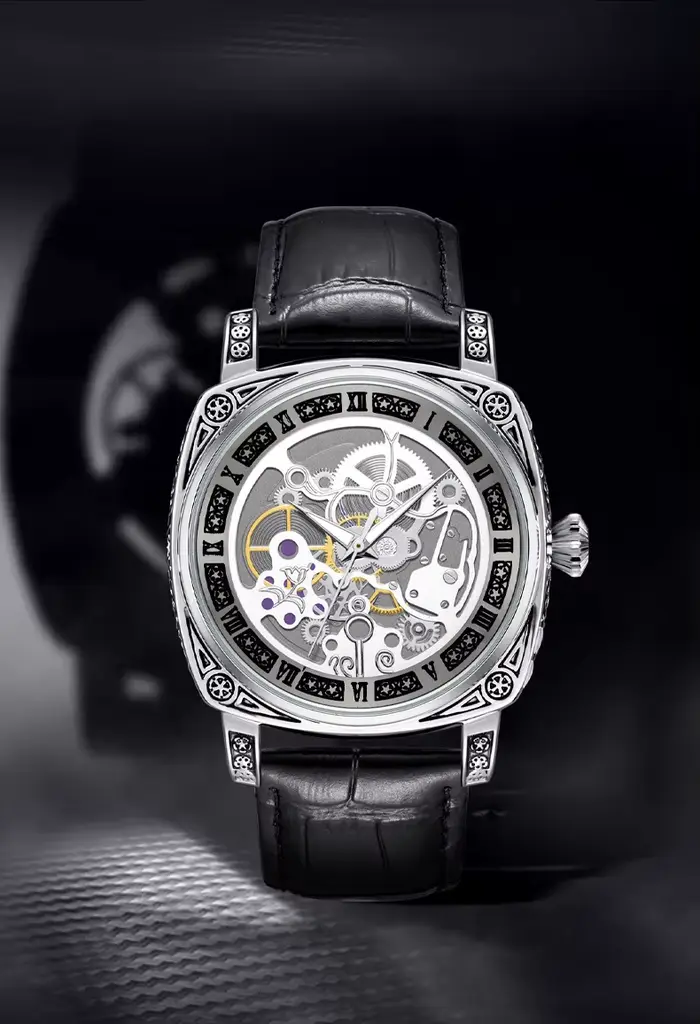 Montre polyvalente de luxe léger au design sculpté rétro pour hommes