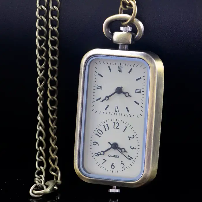 Montres de poche rectangulaires au Design bilingue