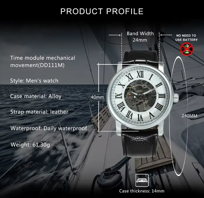 Montre mécanique classique WINNER pour homme
