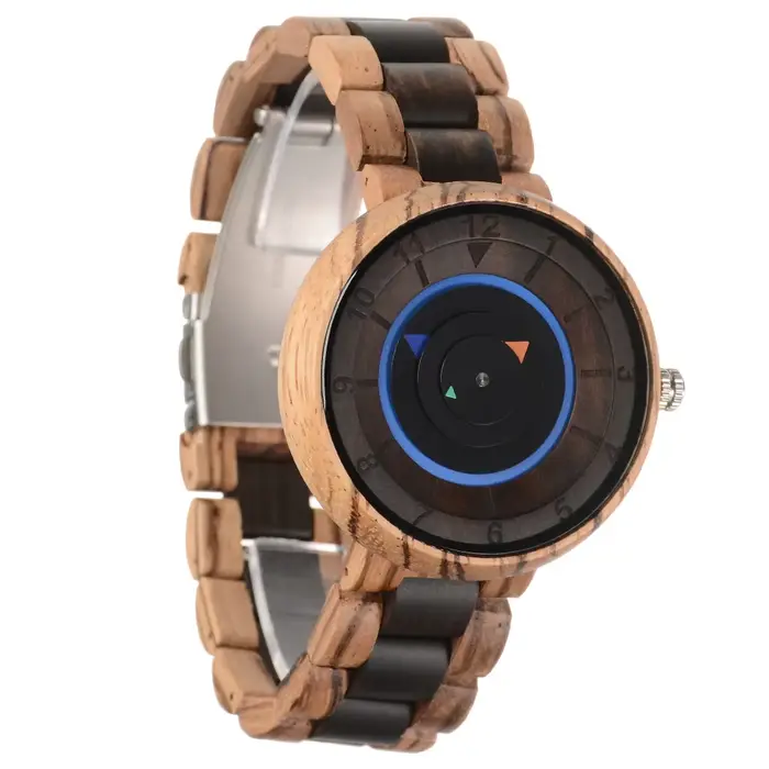 Montre en bois créative rétro à quartz