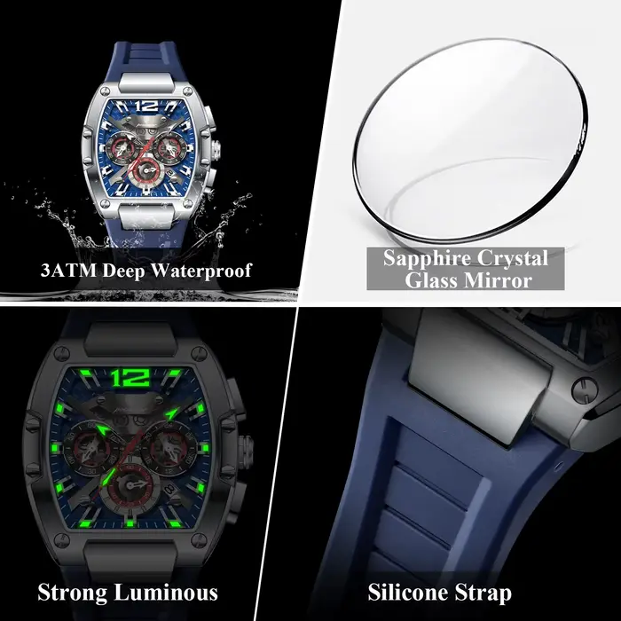 POEDAGAR luxe homme montre à Quartz sport