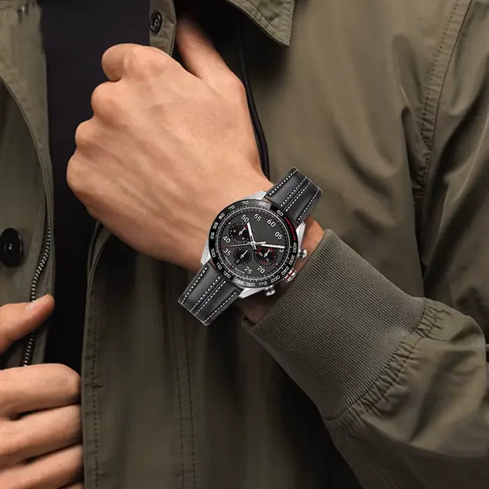 Bracelet de montre en cuir véritable noir pour Tag Heuer Carrera série Porsche co-marqué marron pour femmes et hommes occasions spéciales